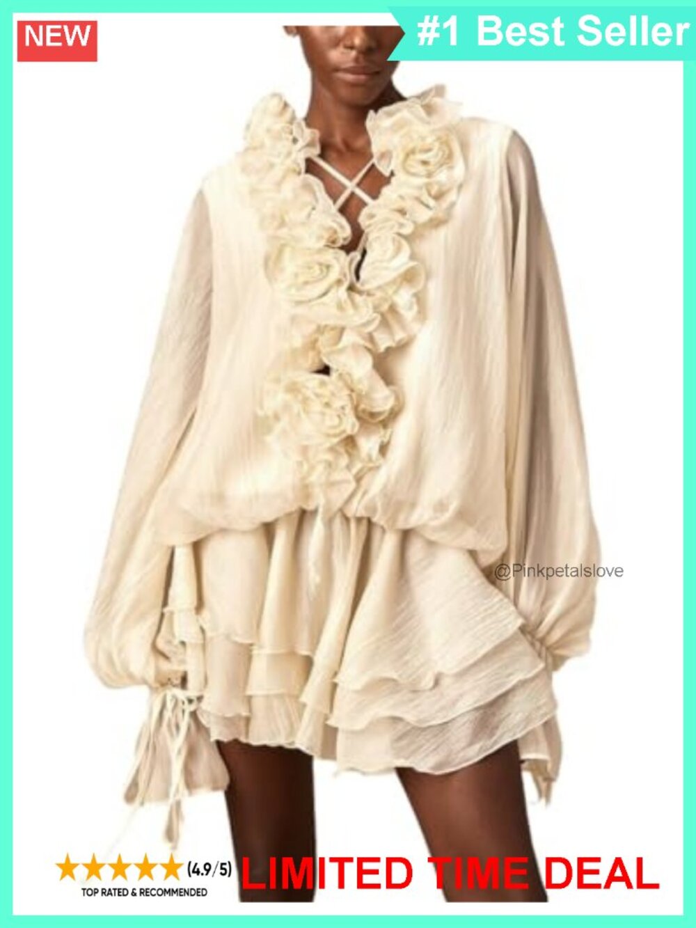Women's 2 Piece Floral Ruffled V Neck Top Mini Skirt Set Polyester Party